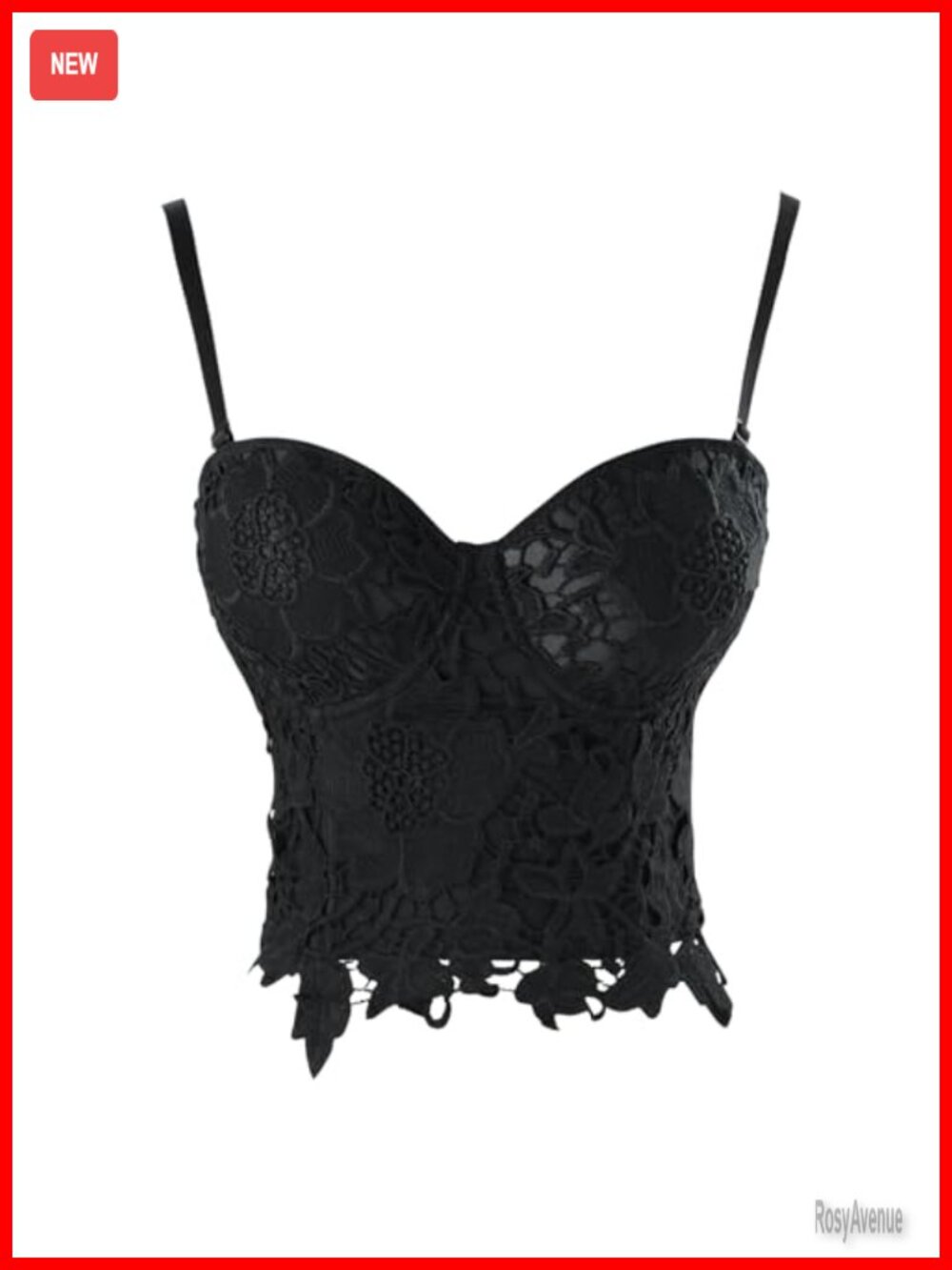 Punk Goth Floral Lace Bustier Corset Bralette Crop Top